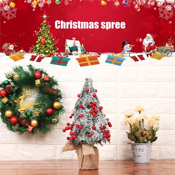 

Mini Xmas Decorations Christmas Tree New Year Table Decoration Miniature Tree Tabletop Christmas Tree With Mini Fruit Snowflake