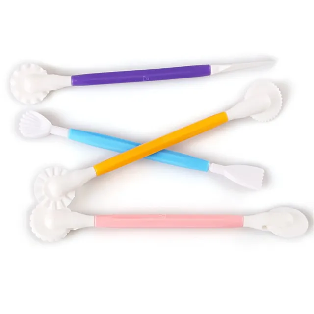 4Db/Beállított Fondant Sütemény Díszítő Modellező Szerszámok 8 Minta Virág Dekoráció Toll Tészta Faragás Vágó Sütő Kézműves Formák Barkácsolás - Image 5