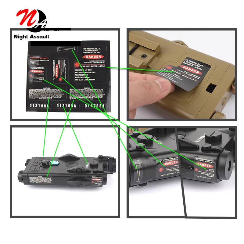 エアガンナイロンpeq PEQ-2レッドドットレーザーサイトバッテリー