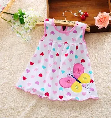 2018 Summer Baby Girl Infant Dress Dots Flowers Baby Dress Animal Pattern Embroidery Hot Summer Baby Dress Low Price Dresses