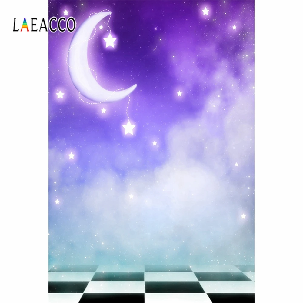 Laeacco Dreamy Moon звездное небо фон для фотосъемки виниловый бесшовный детский Фотофон
