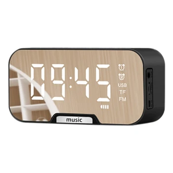 

Wireless Bluetooth LED Mirror Alarm Clock Multi Function Digital Clock FM Radio Speaker Music Player Dual Alarm Mode