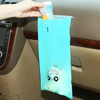 

50pcs Car Trash bag Disposable Self-Adhesive Car Biodegradable Trash Rubbish Holder Garbage Storage Bag Vomit Bags Car Trash bin