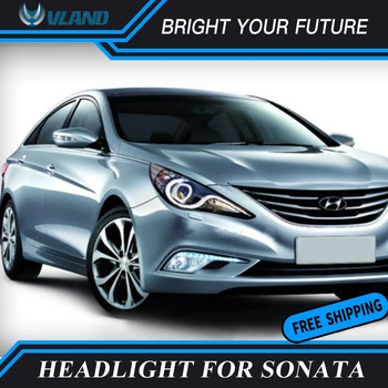 

LED DRL Projector Head Lamp For Hyundai Sonata LED Headlight 2009-2011 with Angel Eye and Bi-xenon Projector