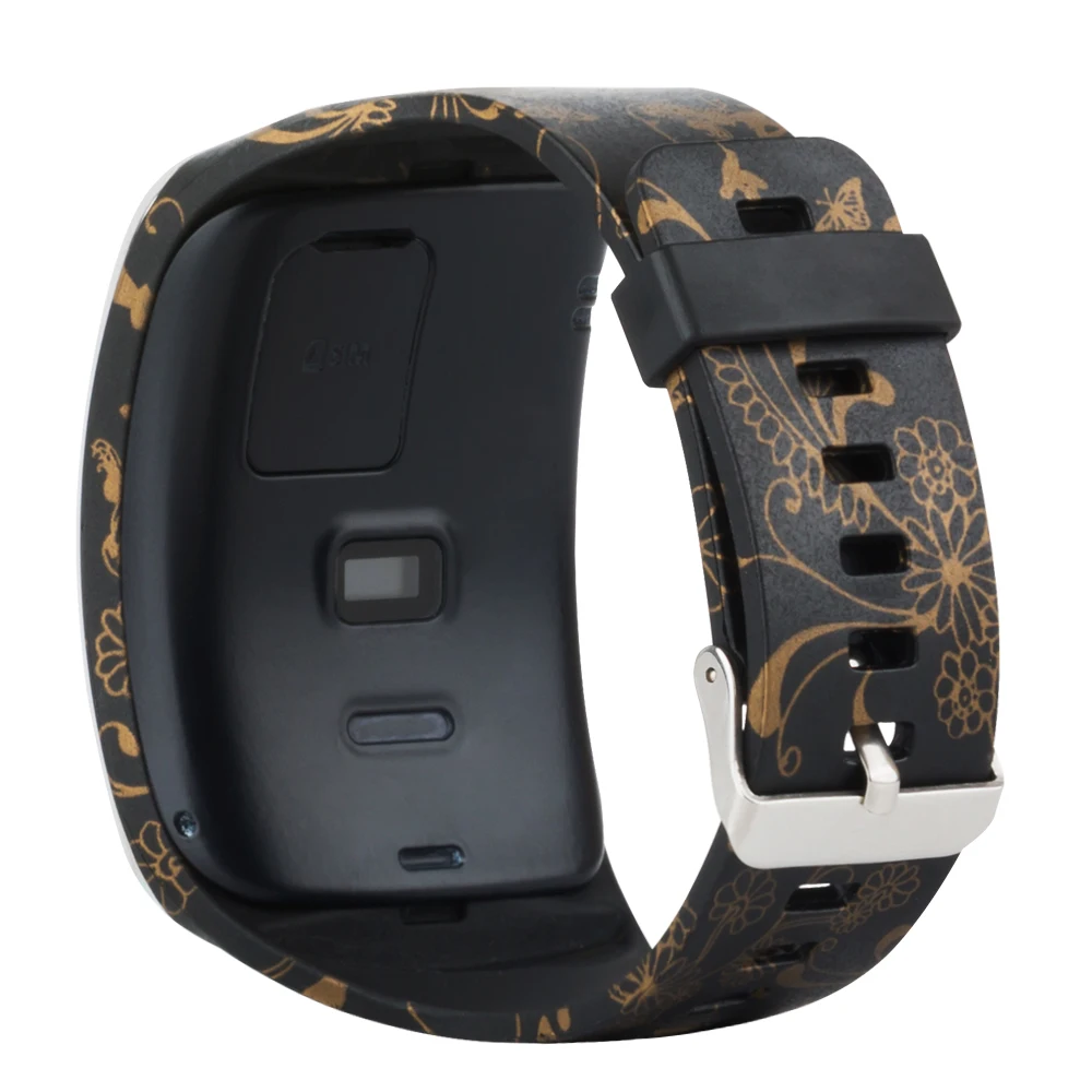 black gold flower Honecumi ремешок для samsung Galaxy gear S R750 сменный Браслет/Беспроводные аксессуары для смарт-часов для samsung Galaxy gear - Цвет: black gold flower