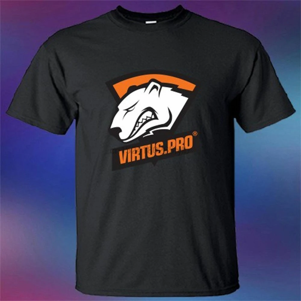 Мужская черная футболка с логотипом Virtus Pro Dota 2 Team | одежда