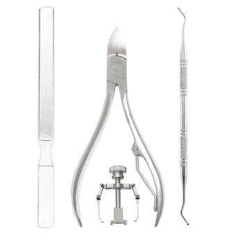 

4pcs Ingrown Toenails Pedicure Foot Nail Care Tools Set File Orthotic Acronyx Ingrowing Nail Onyxis Bunion Corrector