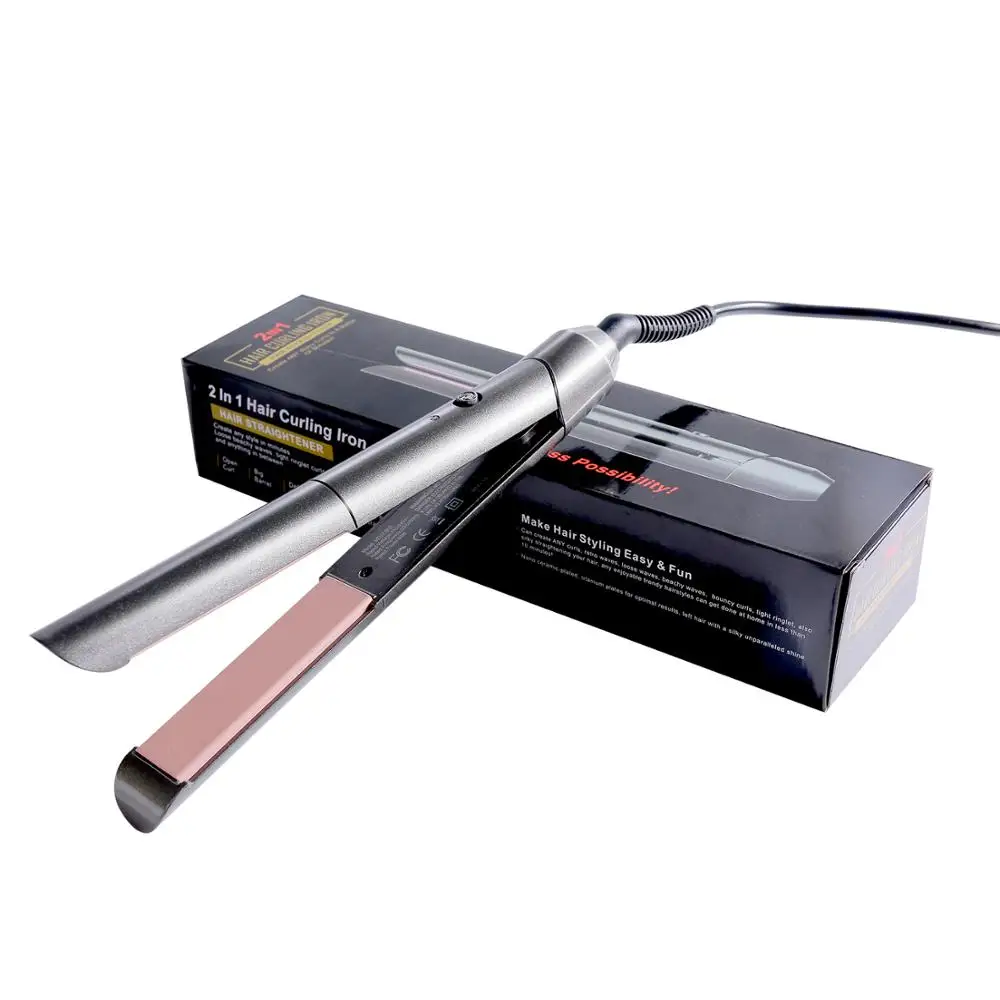 Pro Flat Iron Hair Straightener with Ceramic Plates &amp Adjustable Temp - Straightens Curls All Types Anti frizz 1 Inch | Красота и