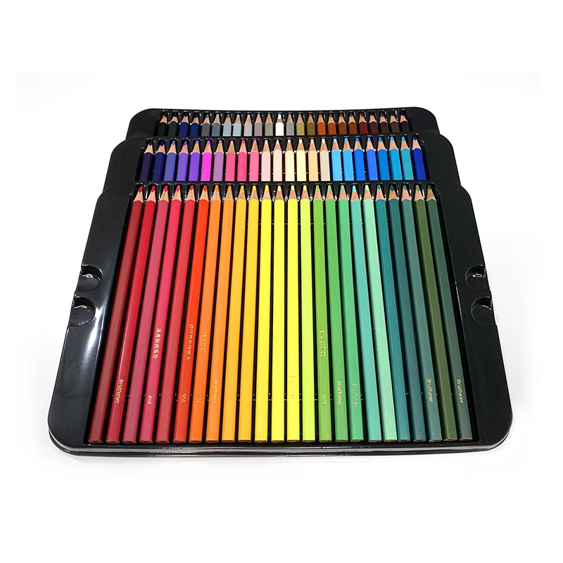 Brutfuner NEW 72/120Colors Oily Color Pencils Square Trendy Pastel Colored Pencil For Drawing Sketch Artist Students Tin Box