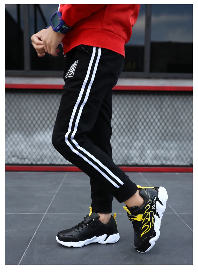 Leather Boys Sneakers For Children Shoes Kids Sneakers Girls Casual Shoes Anti-slippery Running Sport Hook&Loop sapato infantil