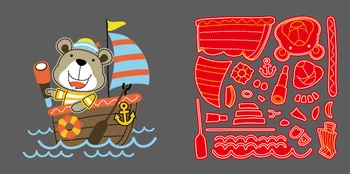 

Animals by boat Metal Cut Dies Stencils for Scrapbooking Stamp/photo album Decorative Embossing DIY Paper Cards