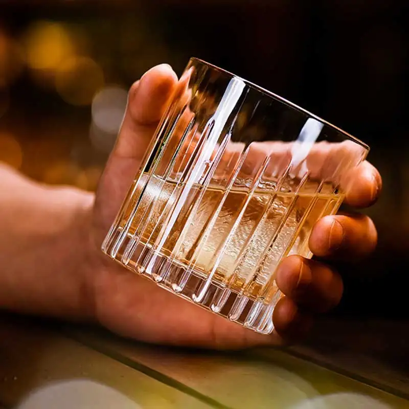 2 шт. японский полосатый стакан для виски прозрачный кристалл для пива бренди бокал для вина домашний бар вечерние чашки для водки посуда для напитков vaso cerveza