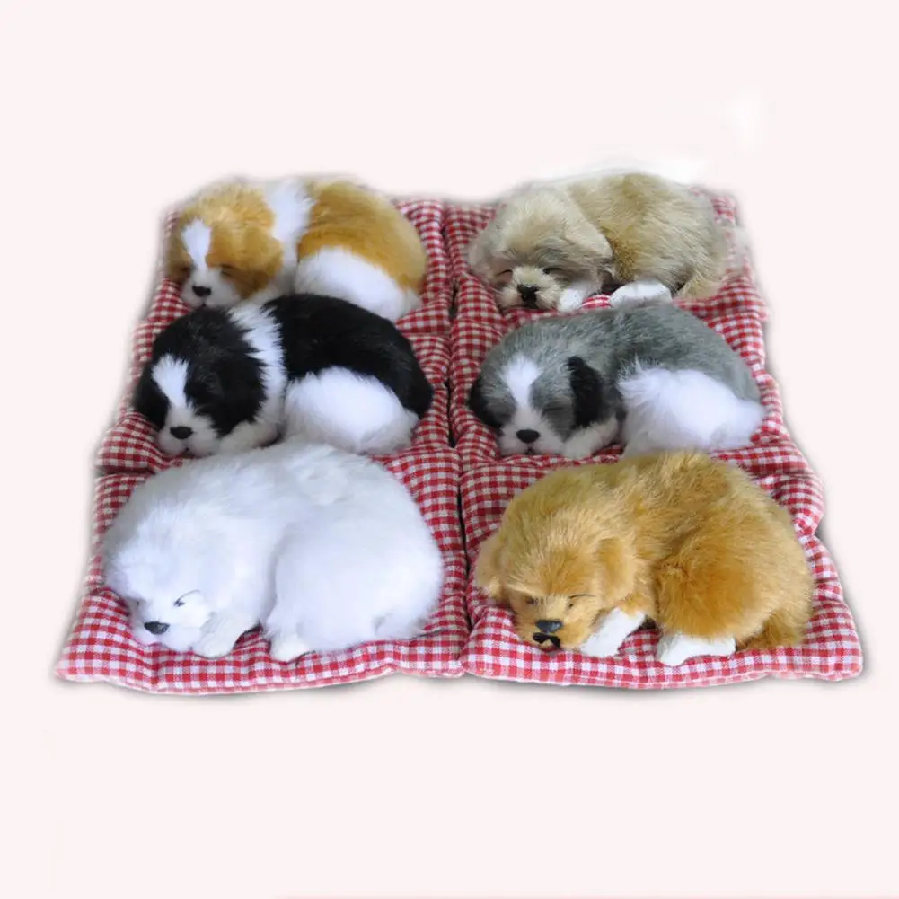 

Cute Simulation Sleeping Puppy Dog Doll Toy with Sound Kid Toy Decoration Gift