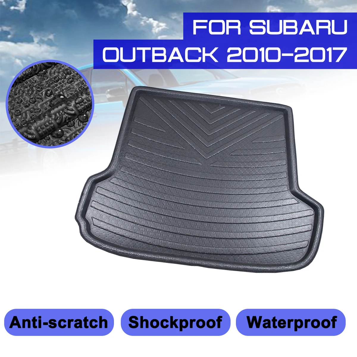 For Subaru Outback 2010 2017 Car Rear Trunk Boot Mat Waterproof Floor Mats Carpet Anti Mud Tray