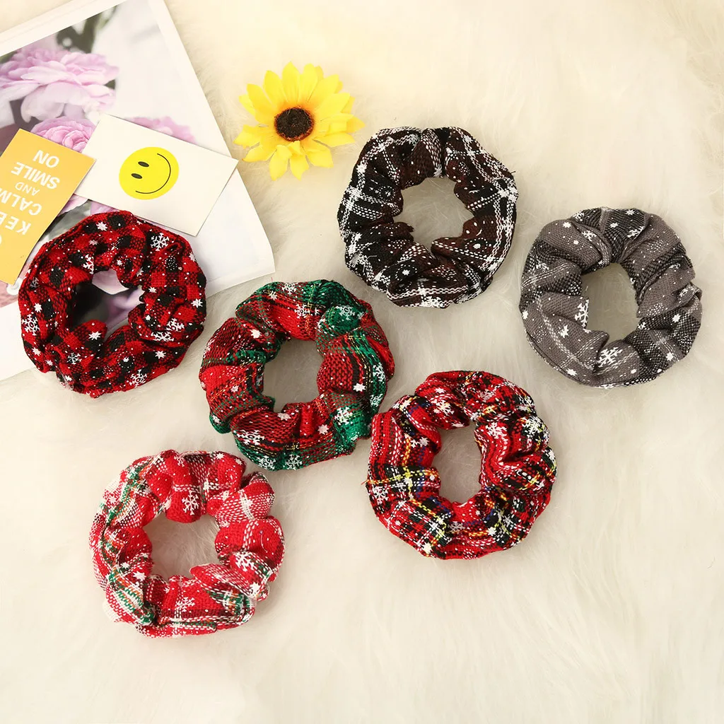 

Christmas Scrunchies Party Elastic Hair Bands Xmas Hair Band Headwear Decoration For Women Or Girls Hair Accessories wholesale