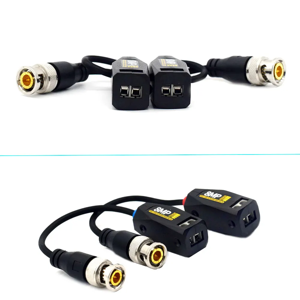 4K HD 2pcs oaxial Video Balun cctv cable camera Passive Transmission Twisted Pair Transmitter AHD CVI TVI Video Signal