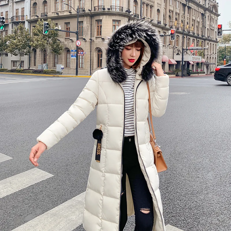 Very best Long Big Fur Women Winter Jacket Cotton Padded Warm Thicken Ladies Coat Long Coats Parka Womens Jac