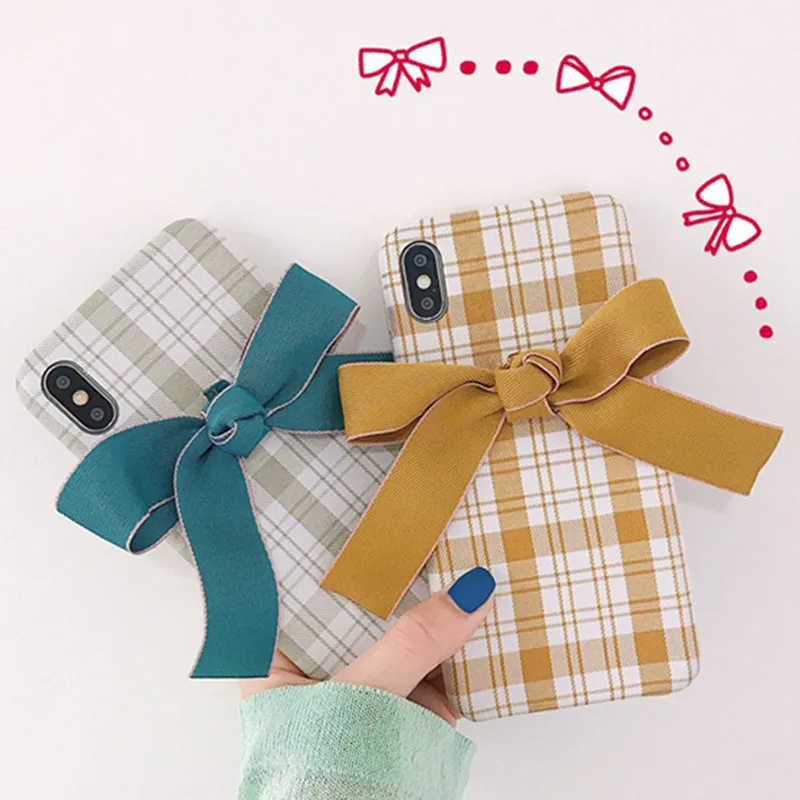 Wixcen Butterfly Flannel Plaid Cloth Phone Case for Iphone 11 Pro Max X Xs Xr 6 7 8 Plus Plush Fabric Soft Tpu Back Cover |