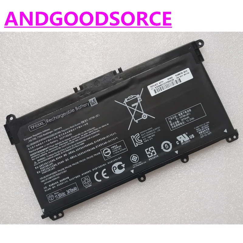 Оригинальный аккумулятор TF03XL для ноутбука HP Pavilion 14-bf 15-CC CD 17-AR bf108TX bp080nd bf008TU TPN-Q189 Q201