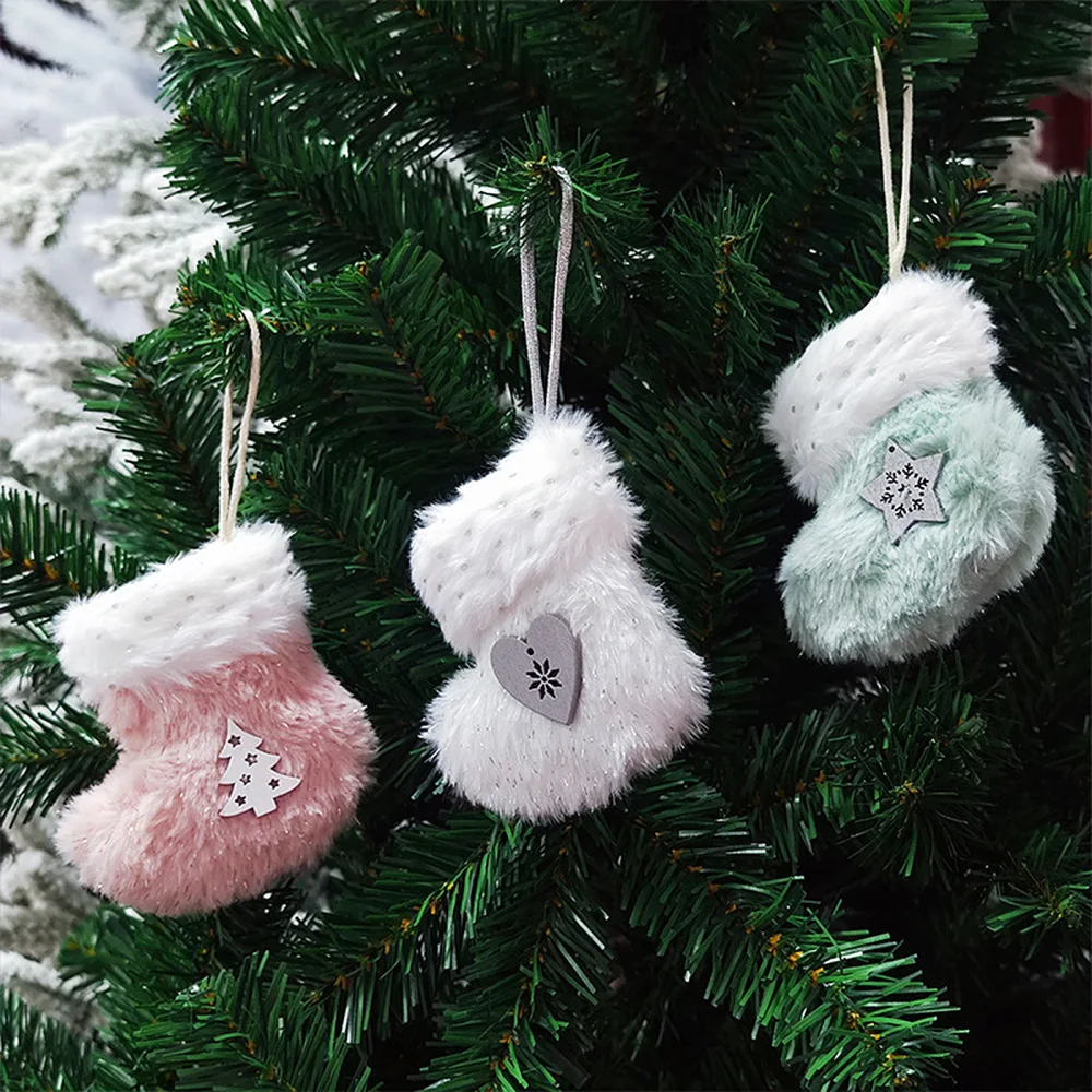 Home Small Boot Socks Christmas Tree Chimney Hanging Decor Stockings Giftt Bag 