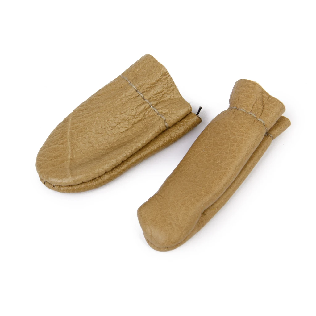 2pc Leather Needle Felting Finger Caps Cots Fingercots Protector Hand Craft Tool