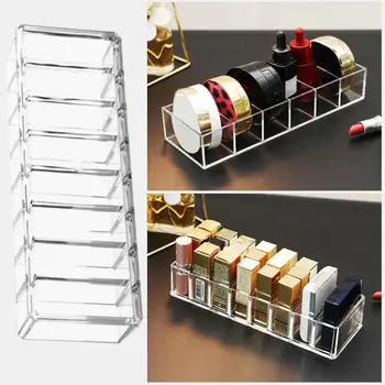 

Acrylic Cosmetic Storage Box Women 8 Grid Transparent Lipstick Powder Makeup Holder Organizer Storage Accessories
