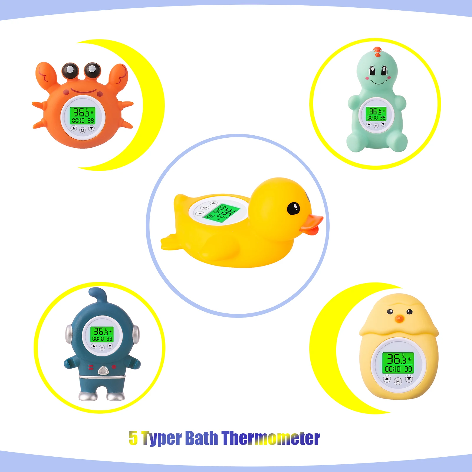 Bath Thermometer Tri color Fahrenheit and Celsius Lovely Room Bathtub ...