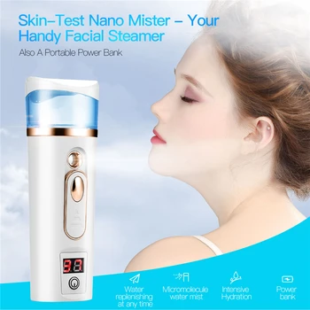 

Usb Rechargeable 35ML Nano Spray Mist Handy Facial Steamer Mister Face Moisturize Hydrating Sprayer Skin Moisture Meter