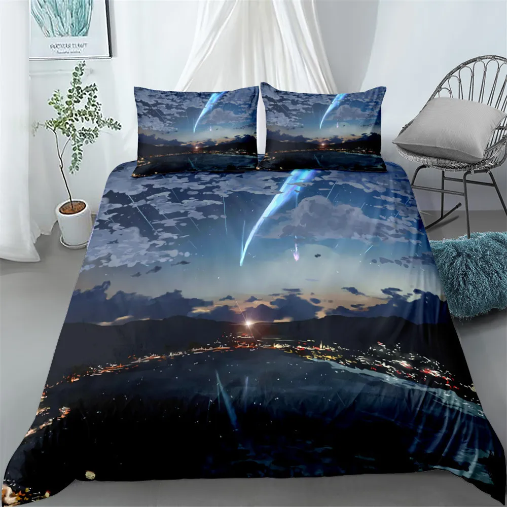 Anime FAIRY TAIL Bedding Set 2/3pcs Duvet Cover Inuyasha Printed Polyester Microfiber Bedroom Decor King Size Comforter Set