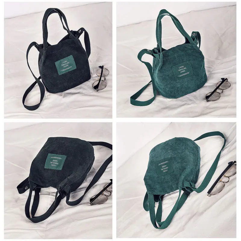 Женская Мягкая Вельветовая сумка-шоппер с длинной ручкой, прямоугольная сумка корзина, сумка-хобо