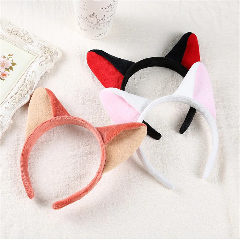 New Fox Fawn Ears Lovely Cartoon Animal Cloth Headband Cute Girls Boys Festival Fantastic Hair Accessories for Women Hair Band cartoon animal face scarf for men women lovely pink soft bandana cycling hiking neck gaiter outdoor dustproof sunscreen bandana