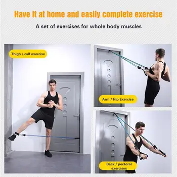 

Fitness Pull Rope Practical Durable TPR 11pcs Stretch Arm Apparatus Removable Muscle Training Equipment Puller Portable