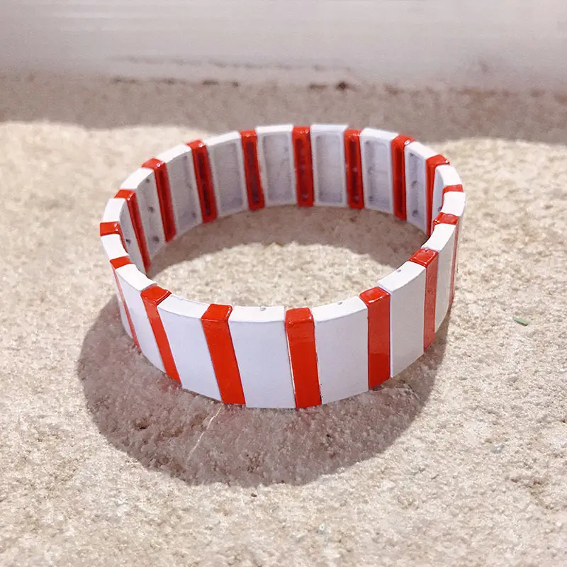 

Flatfoosie Hot Sale New Stacking Enamel Colour Unisex Bracelets Colorful Fashion Bangles for Men Alloy Sport Bracelet Femme 2019