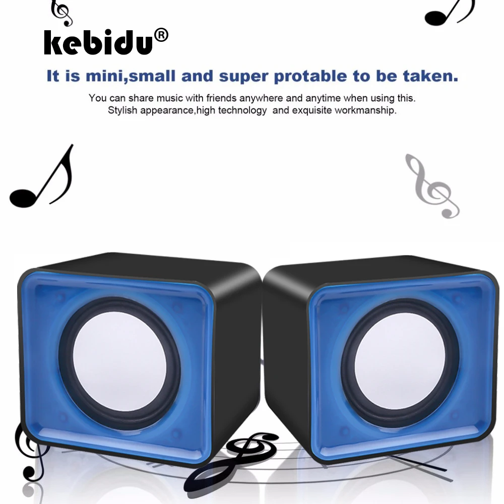 kebidu Universal USB 2.0 Music Speaker 3.5mm Pulg Mini Music Stereo Speakers For Multimedia Desktop Computer Notebook 1
