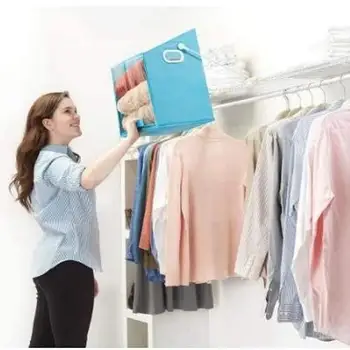

New Storage Basket Closet Caddy Foldable Storage Box Bins Fabric Organizer Home Bedroom Closet Laundry Basket Clothes Container