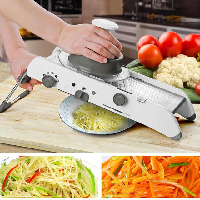 Ajustable mandolina con cortador en espiral cortador de verduras –  vegetales Slicer Mandolina cortador de alimentos con Julienne – Rallador V  slicer –