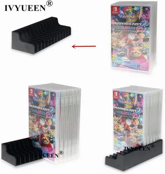 

IVYUEEN 2 pcs CD Disk Holder for Nintend Switch NS Console Game Card Box Storage Stand for Nitendo Switch Lite Hold 12 pcs Card