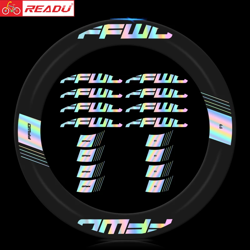 

READU Bicycle Stickers Road Bike 2021 F9R Wheel Set Stickers Bicycle Rim Decals Cycling Bicycle Accessories