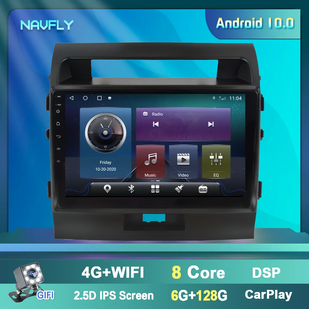 Автомагнитола для Toyota Land Cruiser Android 9 0 2007-2015 10 дюймов мультимедийный плеер