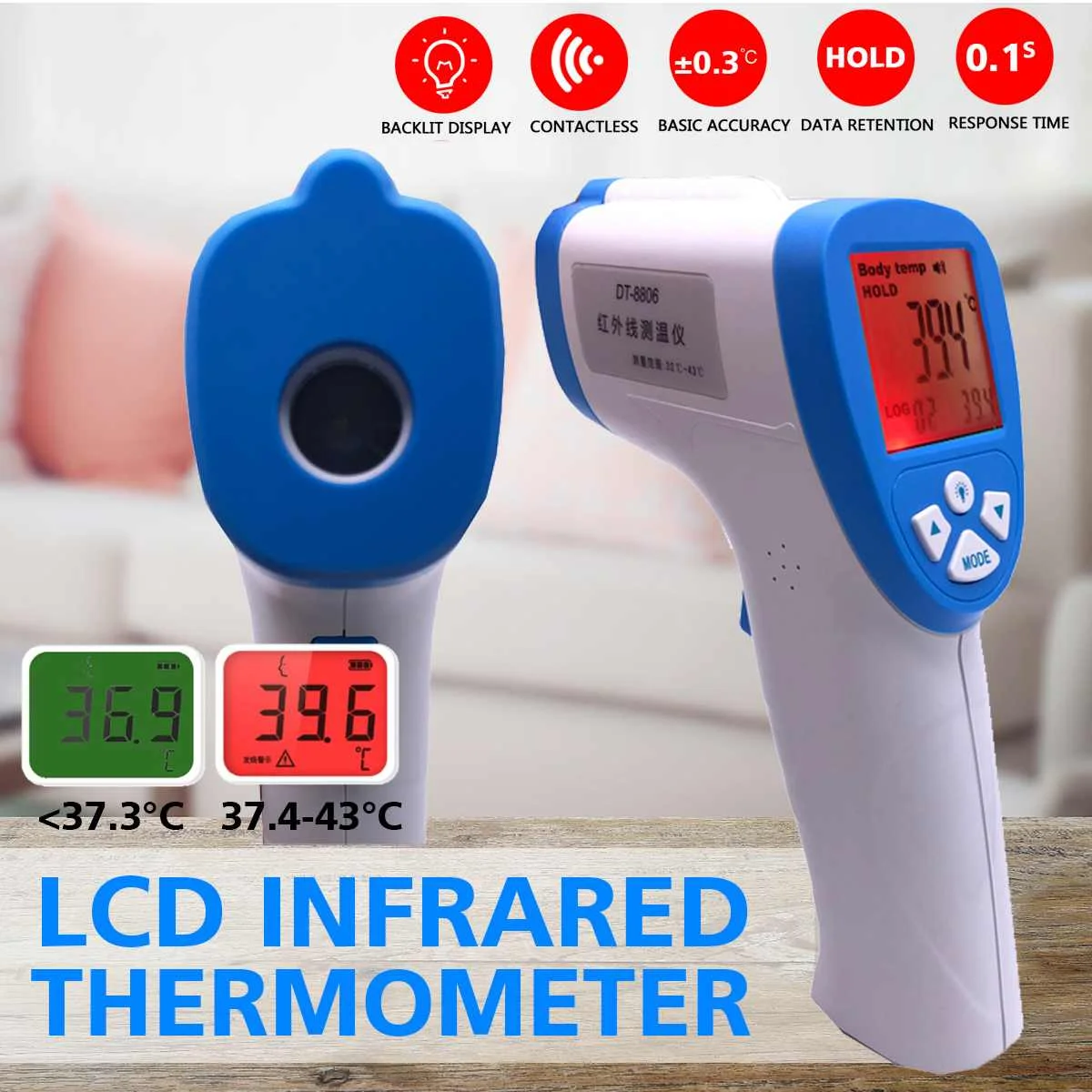 

Thermometer Non Contact Infrared Thermometer Body Temperature Fever Digital Measure Tool for Baby Adult
