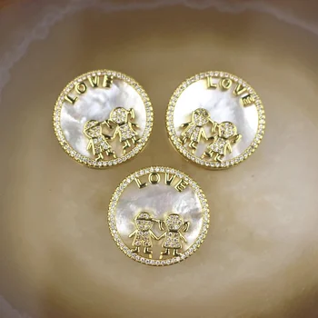 

22mm 10pcs/lot New fashion cz/shell pendant,popular little baby shape charm,necklace jewelry accessories