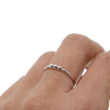 

top quality minimal cute women ring size 6 7 8 thin skinny three tiny balls delicate 925 sterling silver lovely ring jewelry hot