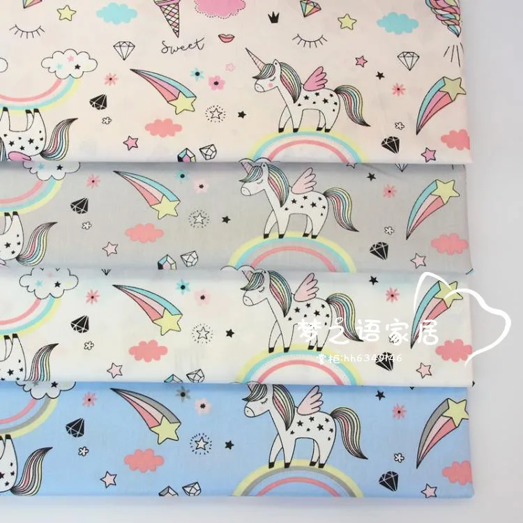 160 см* 50 см единорог Пегас хлопок ткань пэчворк ткань для DIY кроватки постельные принадлежности стеганые подушки одежда Шторы Декор ручной работы