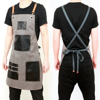 

Apron Korean fashion tea shop custom printed logo men and women hair Chinese restaurant same barista job apron