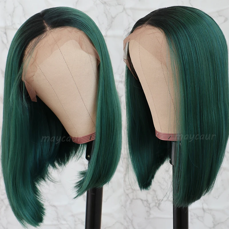green lace front wig