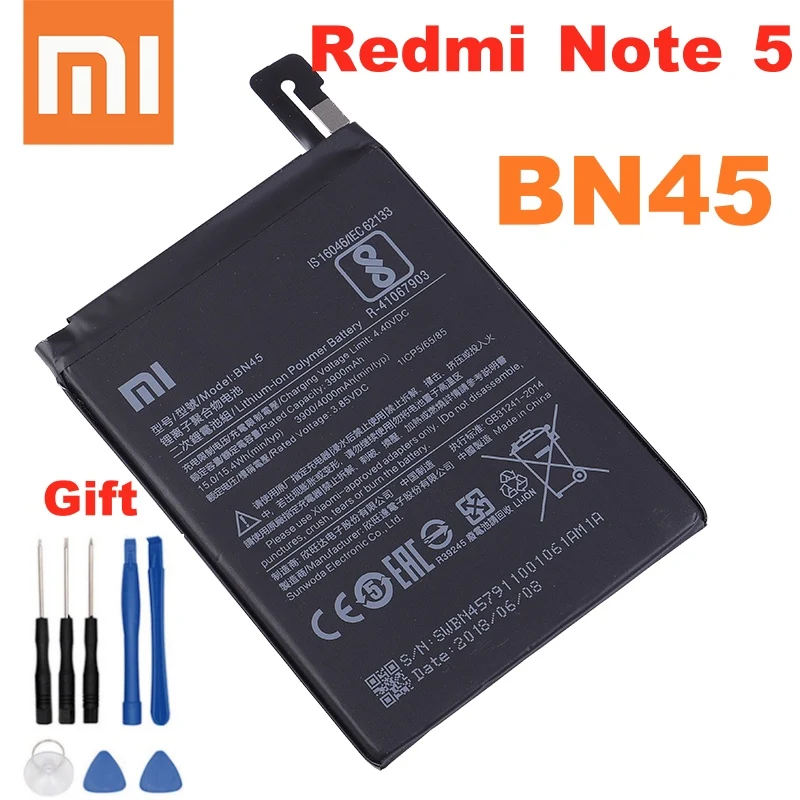 Оригинальный аккумулятор Xiao mi 100% BN45 4000 мАч для Xiaomi Redmi Note 5 Note5 сменные батареи