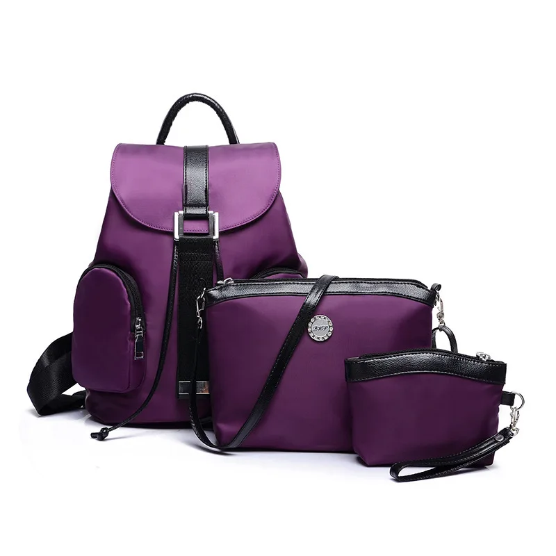

2017 Spring And Summer New Style Waterproof Nylon Three-piece Set-Style WOMEN'S Backpack Hot Selling Trend WOMEN'S Bag Wholesale