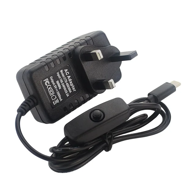 UK Raspberry Pi 4 Питание 5V 3A Raspberry Pi 4B Тип-C Мощность адаптер USB-C Питание Зарядное устройство для Raspberry Pi 4 модели B - Цвет: UK