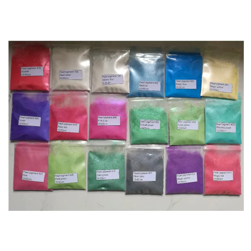 set of natural mica pearl pigment powder 18 colors 5grams each for cosmetics and paints | Дом и сад