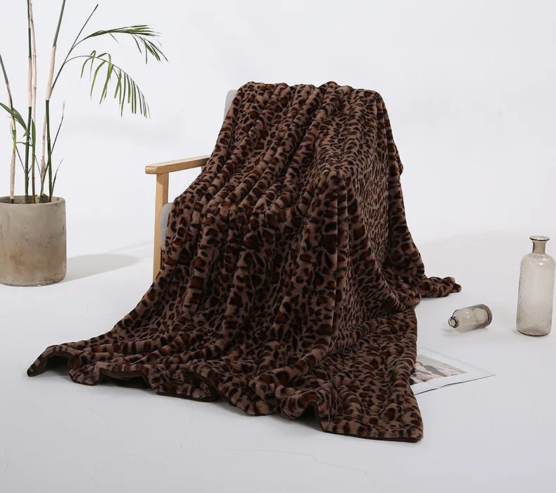Леопардовое одеяло длинное мохнатое пушистое BK36 мех искусственный мех теплый элегантный уютный с пушистым шерпа покрывало для взрослых диван Плед s